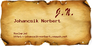 Johancsik Norbert névjegykártya