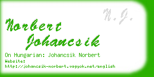 norbert johancsik business card